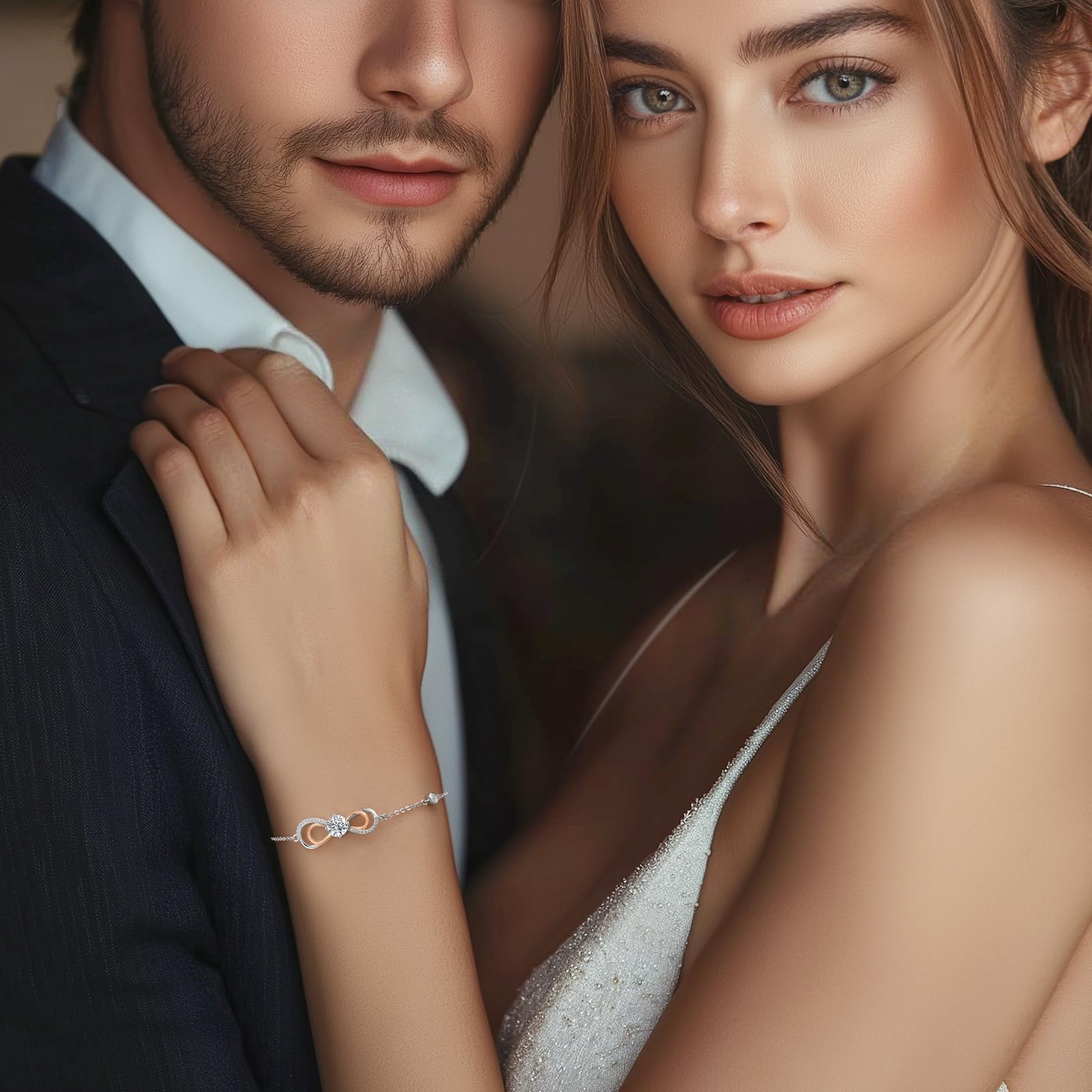 Seelove Infinity Moissanite Bracelet for Women - 925 Sterling Silver Heart Charm Jewelry, Elegant Gift for Wife, Mom, Girlfriend | Perfect for Anniversary, Birthday, Valentine's Day & Everyday Wear