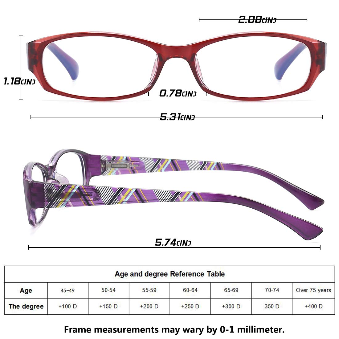 Blue Light Blocking Reading Glasses for Women - 2 Pack Anti-UV Computer Glasses +2.0 Strength | Perfect for Office Work, Screen Time & Night Reading