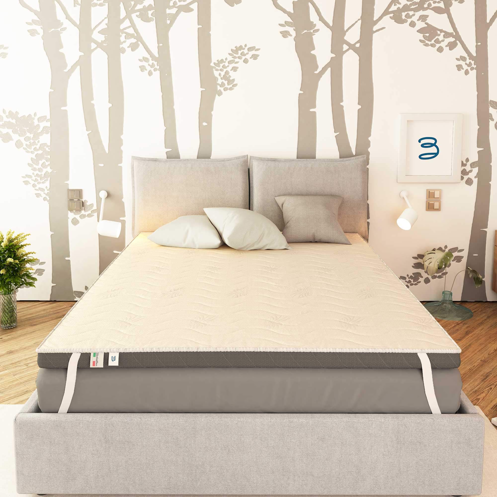 Baldiflex 8cm Thick 180x200cm Viscoelastic Memory Foam Mattress Topper - Hypoallergenic & Breathable Cover for Back Pain Relief - Perfect for Bedroom, Guest Room & Dormitory Comfort