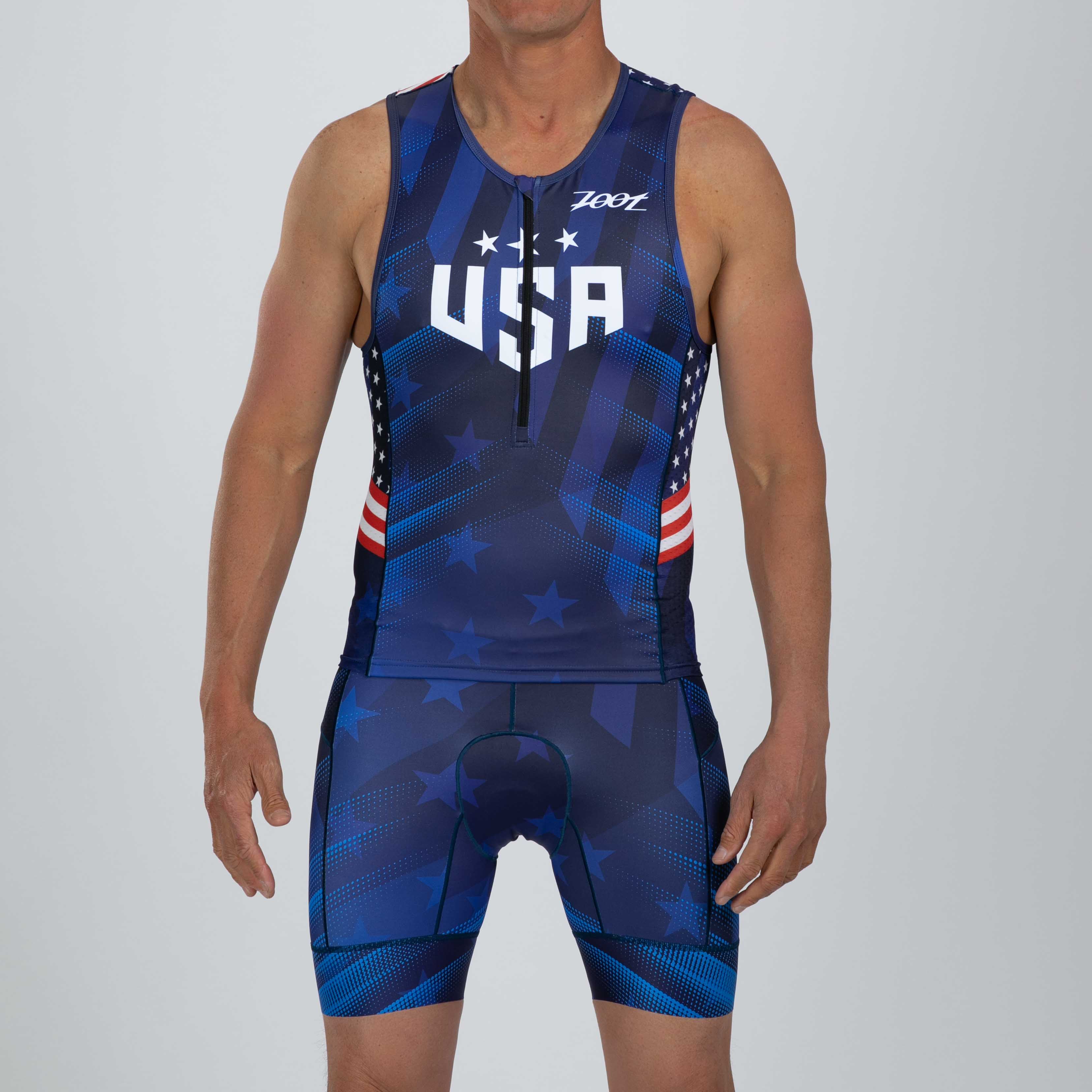 Men's Limited Edition Tri Tank Top - Red, White & Blue (RWB) - Perfect for Gym, Running & Patriotic Events