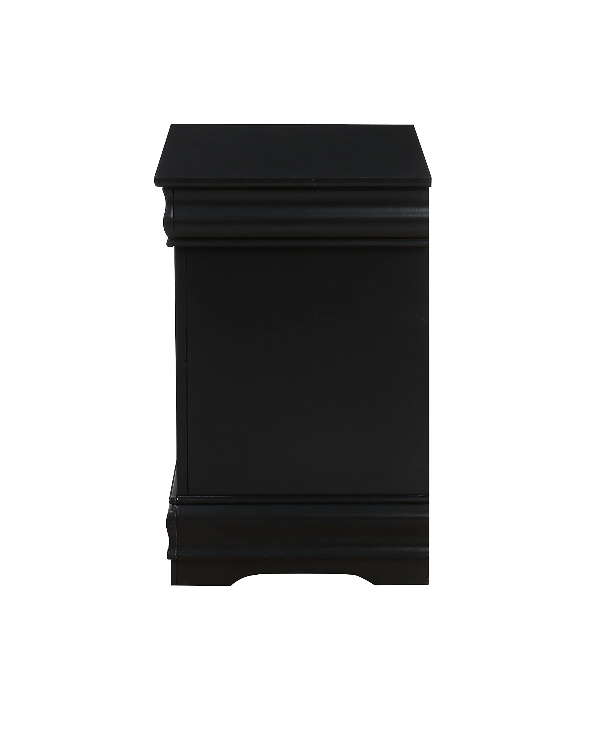 **Mid Century Modern Solid Wood Nightstand - 2 Drawer Rustic Bedside Table for Bedroom & Living Room, Small Wood Dresser with Storage - Perfect for Home Decor & Apartment Furniture (Black)**