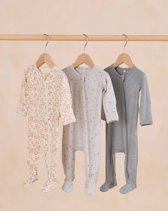 Bamboo Zip Footie Pajamas for Babies & Toddlers - Soft & Comfortable Sleepwear with Twinkle Stars Design - Perfect for Bedtime & Nursery
