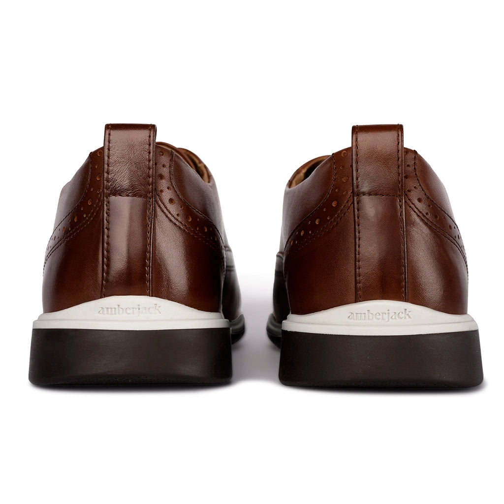 Premium Leather Cap Toe Oxford Shoes for Men - Classic Coffee Brown Dress Shoes for Business & Formal Occasions - Comfortable & Stylish Office & Wedding Shoes