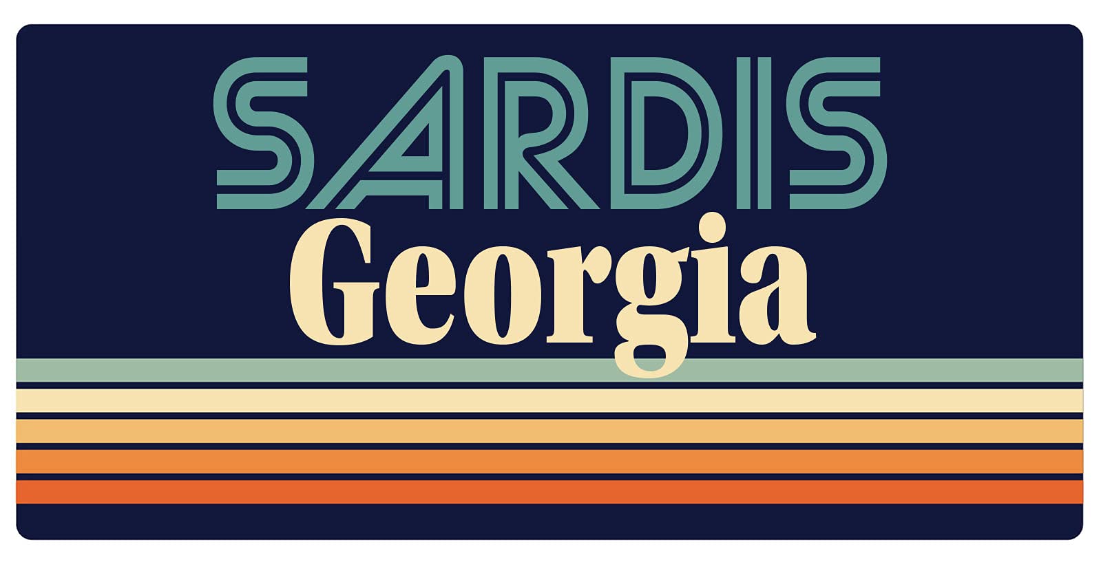 Vintage Retro Design Sardis Georgia 5 x 2.5-Inch Refrigerator Magnet - Perfect for Fridge Decor, Souvenirs & Collectibles