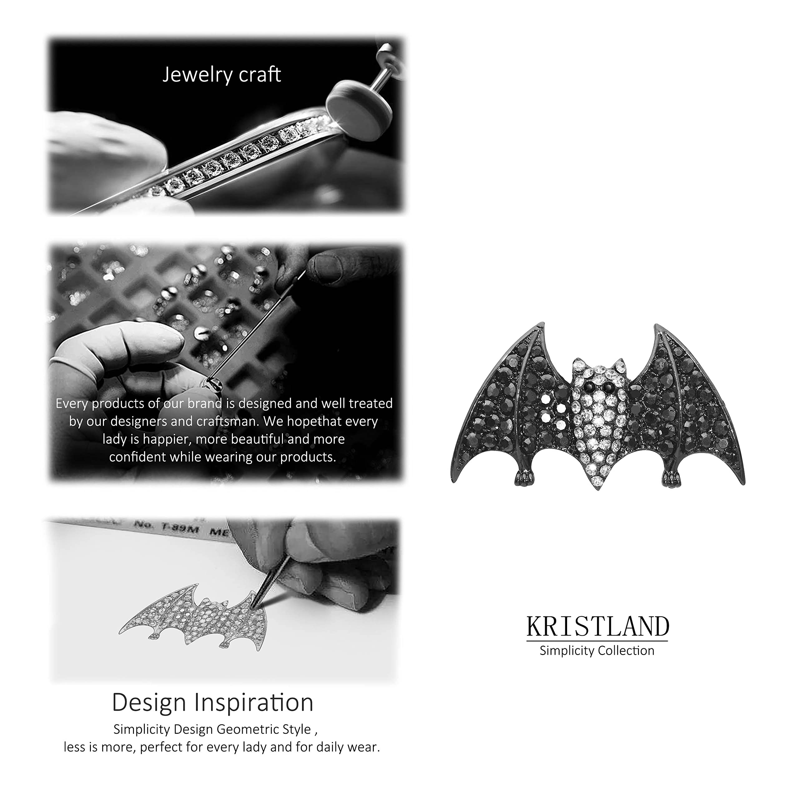Halloween Spider Hair Clip for Women - Austrian Crystal Bat Hair Accessory for Costume Parties & Cosplay