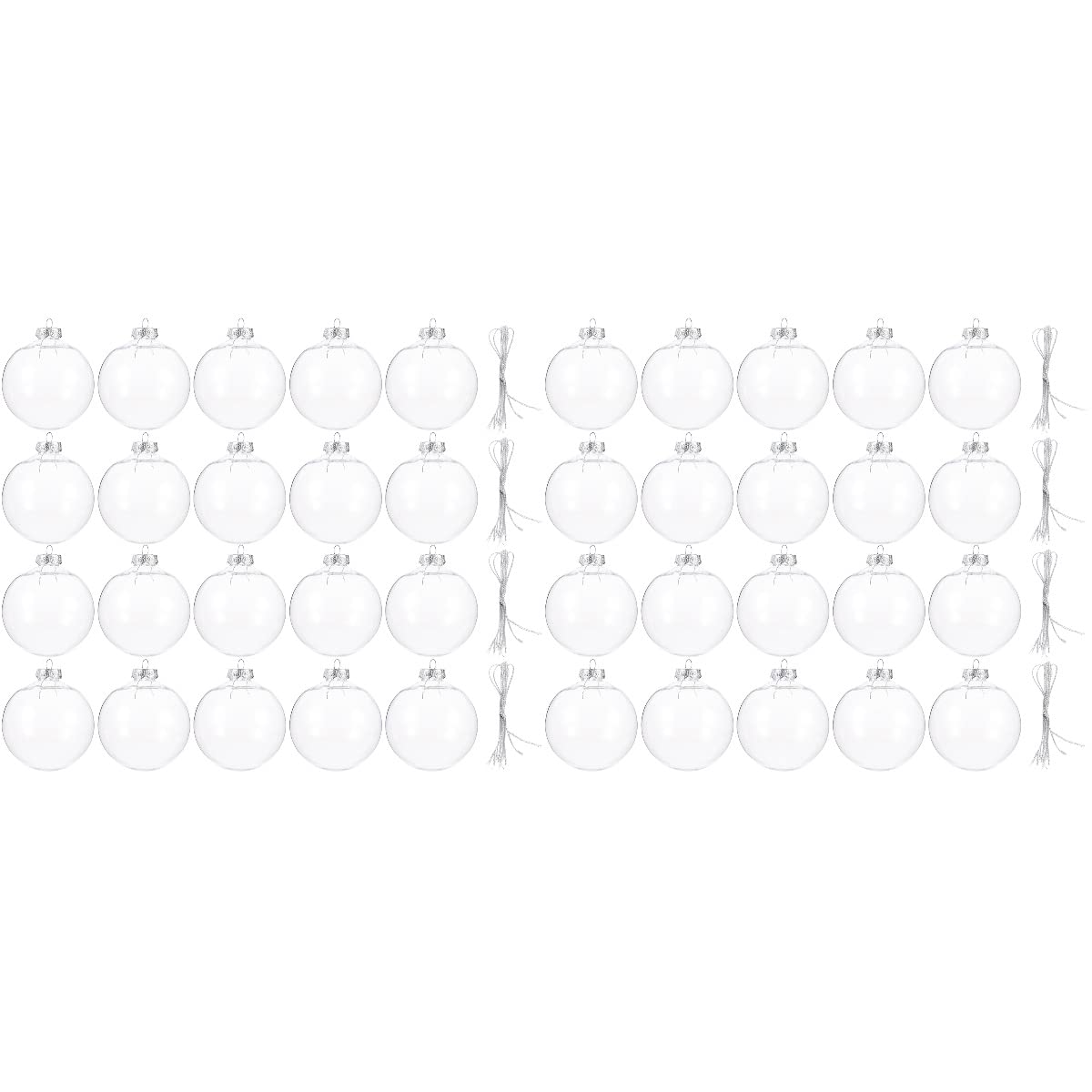 iFundom 40-Piece Christmas Ornament Set - Transparent Holiday Ball Decorations for DIY Xmas Tree & Home Decor - Perfect for Festive Party, Gift Wrapping & Holiday Crafting