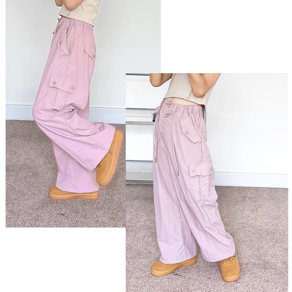 Girls Cargo Pants for Kids - Loose Fit Hip Hop Street Dance Trousers with Pockets | Comfortable Casual Wear for School, Playground and Outdoor Activities