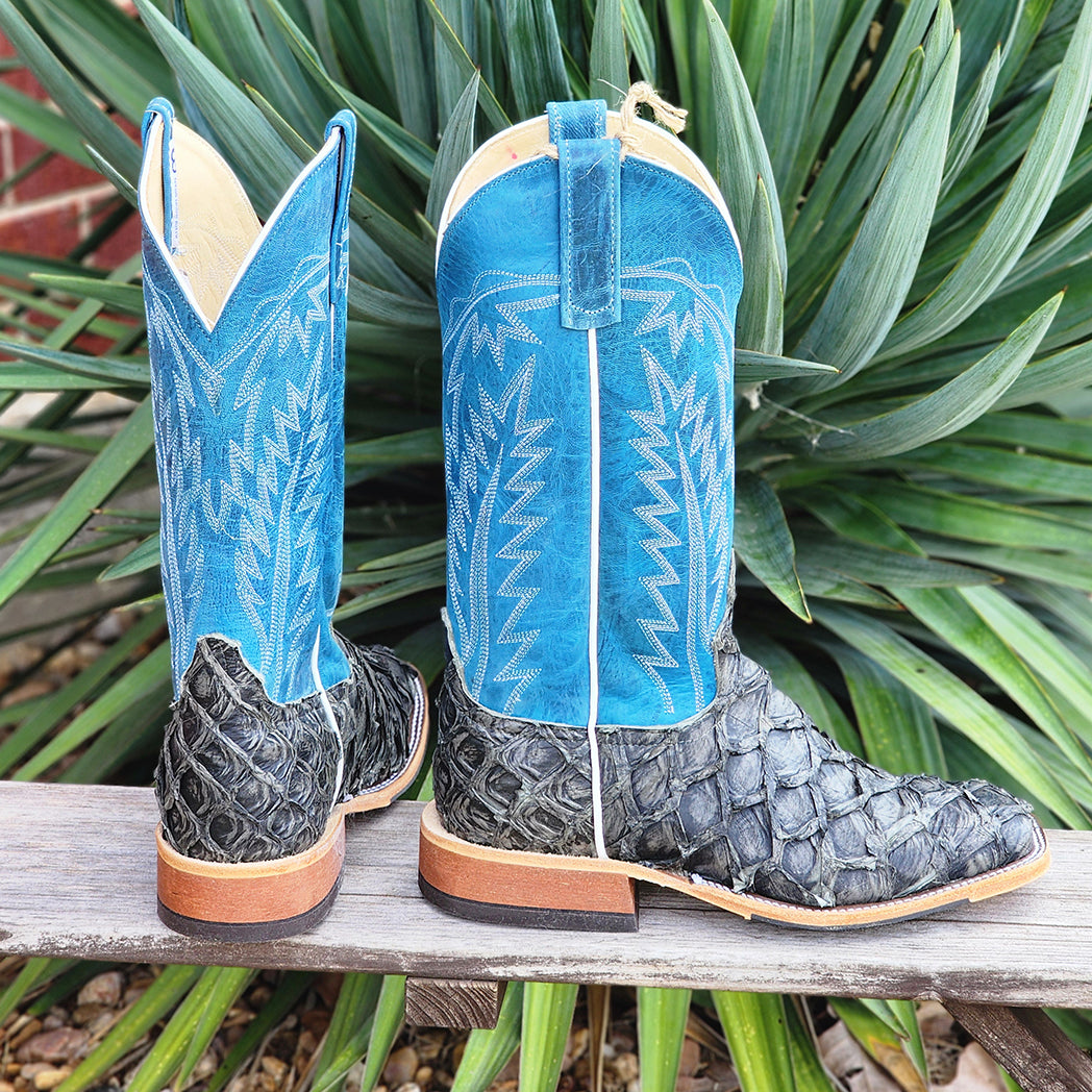 Anderson Bean Men's Rustic Grey Big Bass Boots - Western Cowboy Boots for Men, Comfortable Leather Work Boots - Perfect for Country Dancing, Rodeo & Outdoor Activities