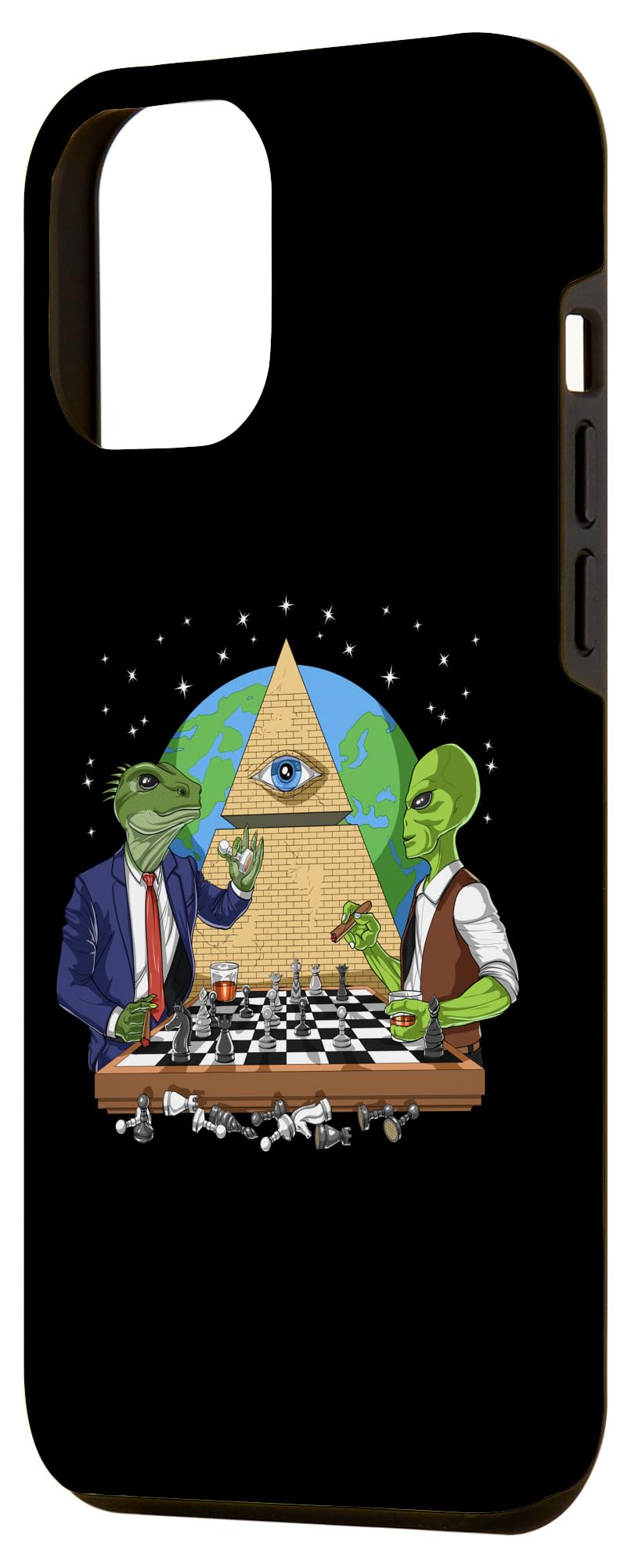 iPhone 12 Pro Max Case with Alien Illuminati All-Seeing Eye Design - Durable Protective Cover for Everyday Use, Travel & Conspiracy Theory Enthusiasts
