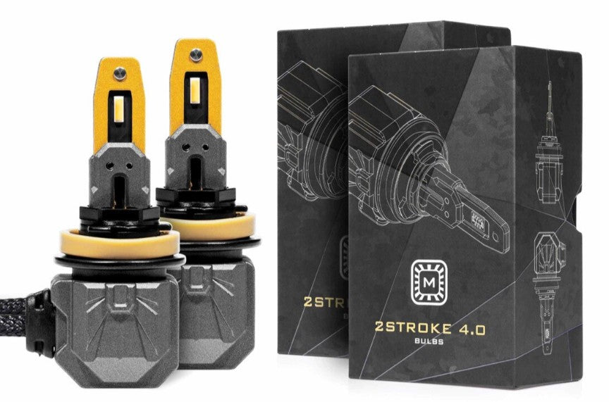 H9 2Stroke 4.0 LED Bulbs - High Performance 9000LM 6000K White Light for Cars, Trucks, Motorcycles - Perfect for Night Driving, Off-Roading & Fog Lights