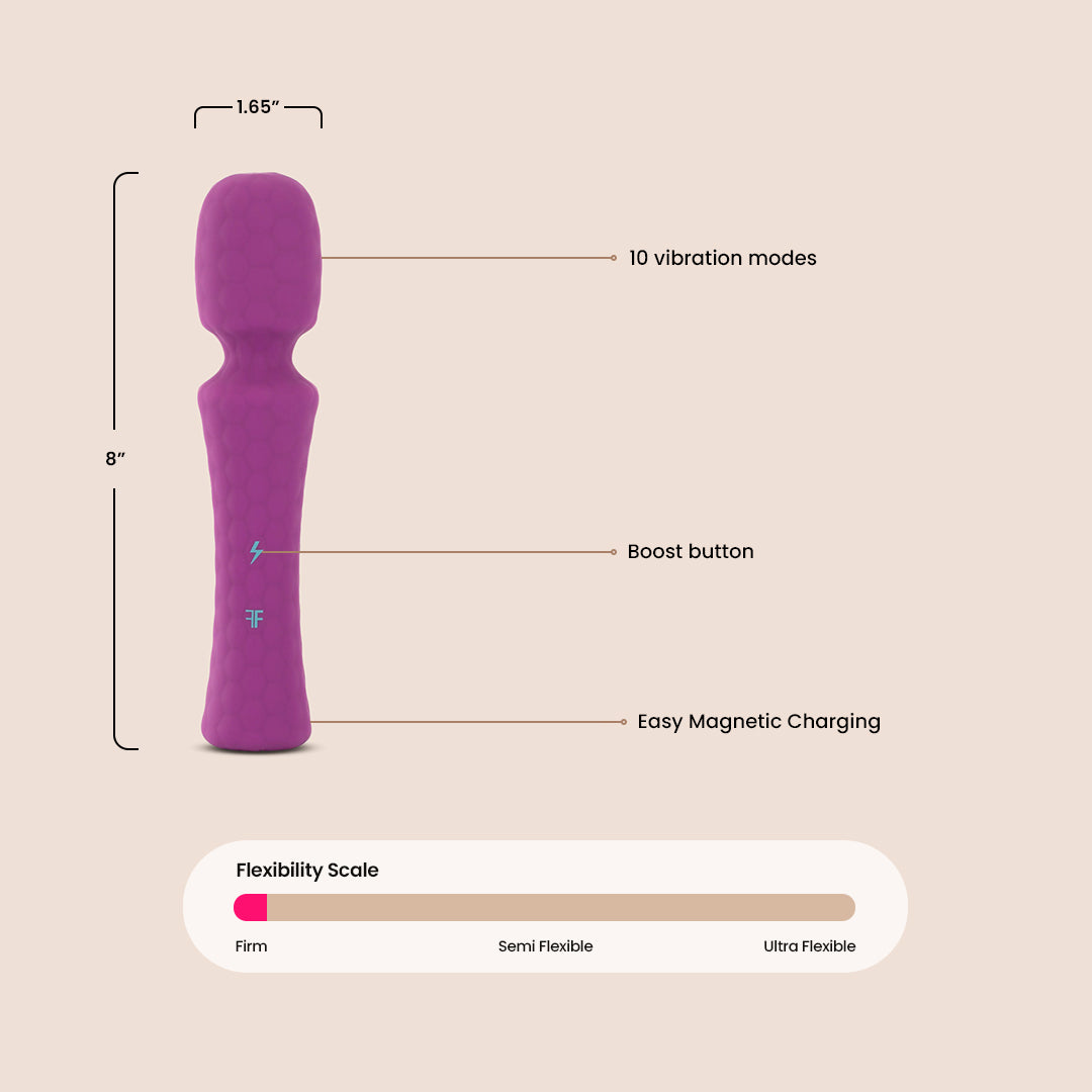 Femme Funn Ultra Wand - Flexible Head Massager for Women | G-Spot & Clitoral Stimulation | Waterproof & Rechargeable Adult Toy for Solo Play & Couples Use
