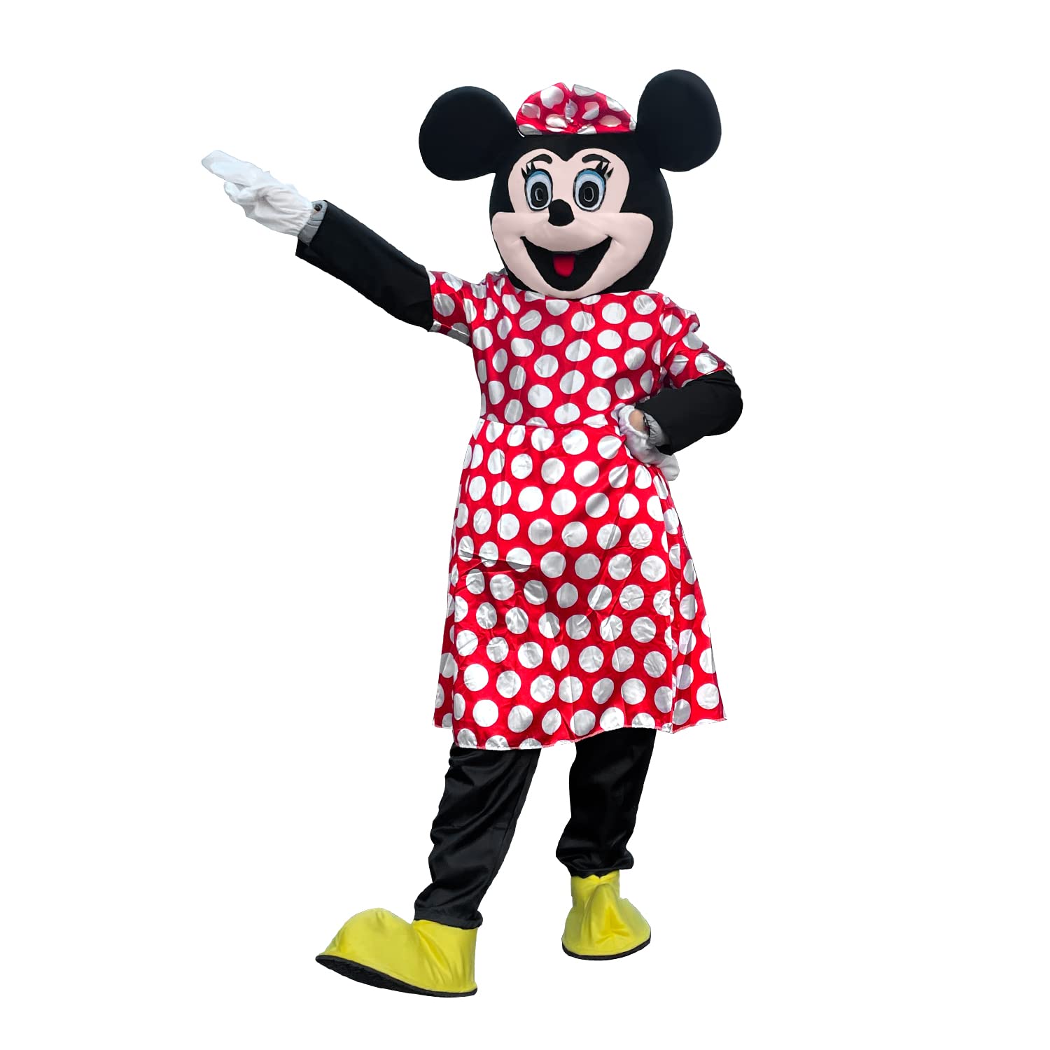 Authentic Mickey & Minnie Mouse Mascot Costume for Adults - Unisex Disney Character Outfit (Fits 5'7