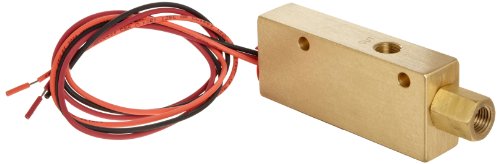 Gems Sensors FS-925 Series Brass Flow Switch - Inline Piston Type, 0.25 GPM Flow Setting, 1/4