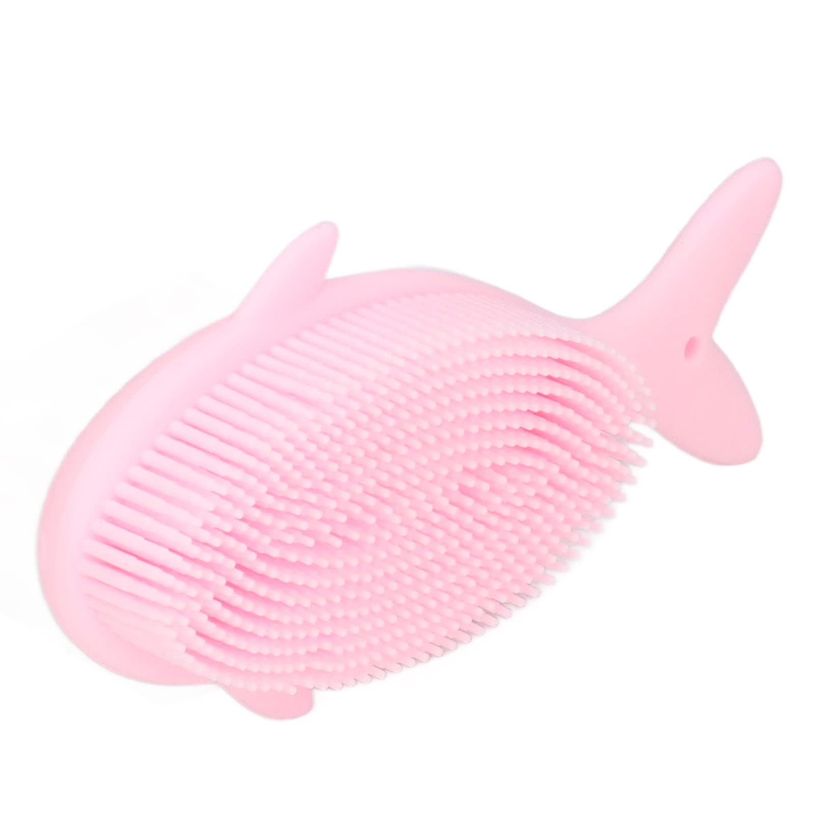 Soft Silicone Baby Bath Brush - Cartoon Whale Shampoo Massager for Kids (Pink) - Gentle Shower Cleaning Toy