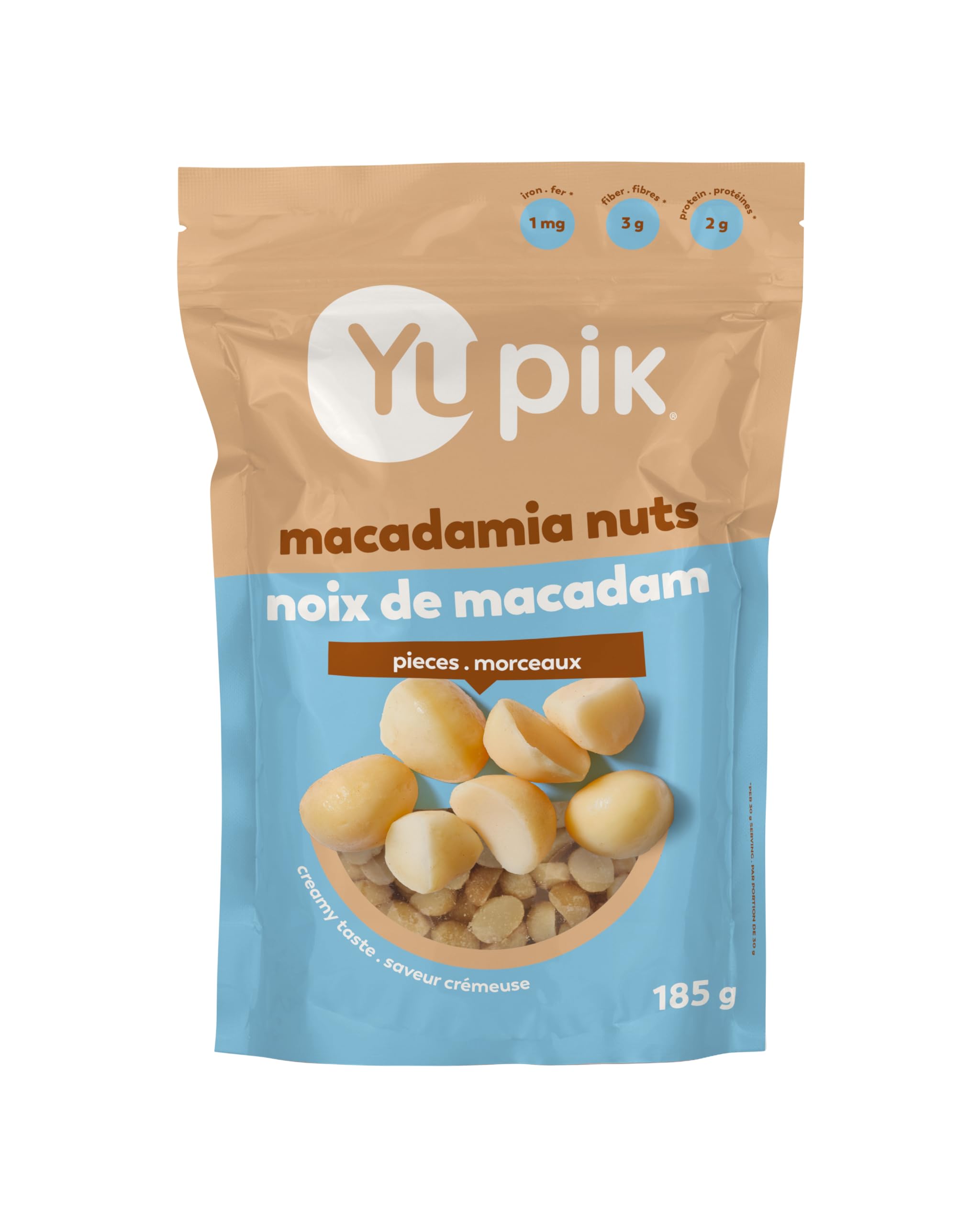Yupik Raw Macadamia Nuts - Large Pieces, 185g | Gluten-Free, Kosher, Unsalted, Shelled | Healthy Vegan Snack with Creamy Taste | Perfect for Baking, Trail Mix & Keto Diet