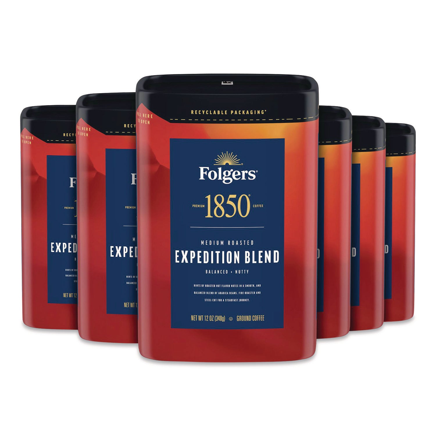 Premium 1850 Coffee Expedition Blend - 6 Pack Carton for Camping, Hiking & Outdoor Adventures