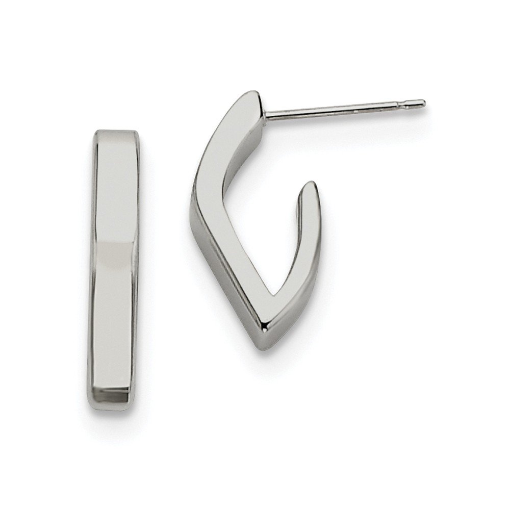 Polished Stainless Steel J Post Earrings for Women - Hypoallergenic, Durable & Stylish - Perfect for Everyday Wear, Parties & Gifts