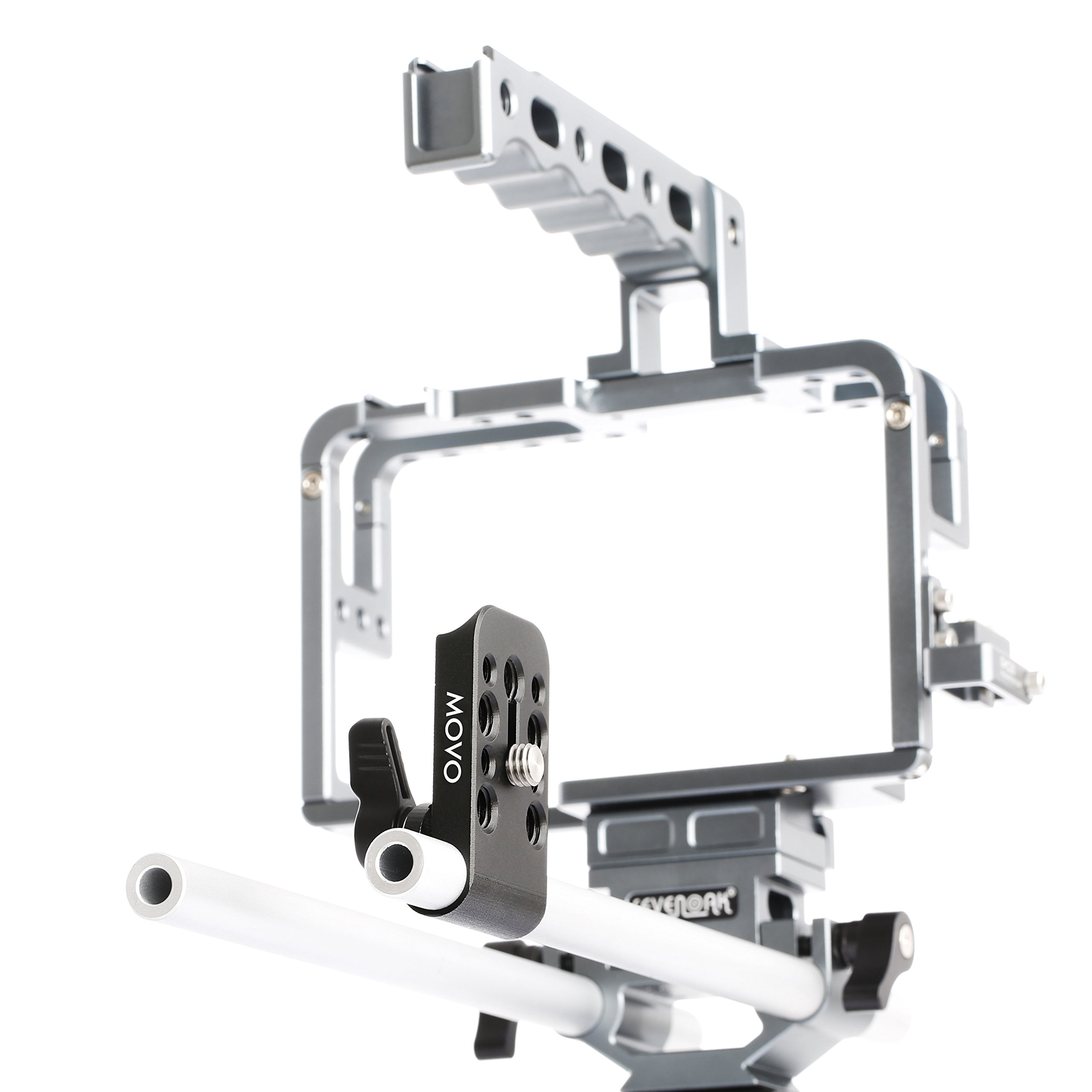 Movo CAB1000 15mm Modular Rod Clamp Adapter - 3 Pack for Mounting Cameras, Monitors & Recorders to Rigs with .25