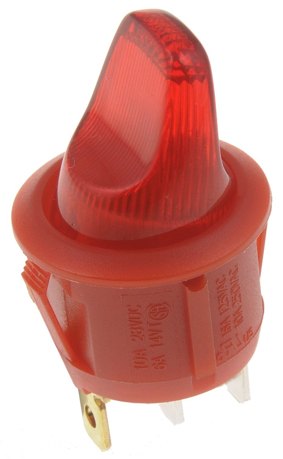 Dorman 84904 Red/Red Glow Toggle Switch - Heavy Duty On/Off Switch for Cars, Trucks & Marine Vehicles - Perfect for Dashboard, Control Panel & Custom Automotive Applications