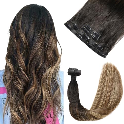 Premium 100% Human Hair Clip-In Extensions - Silky Straight Hair Extensions for Length & Volume | Perfect for Parties, Weddings & Everyday Styling