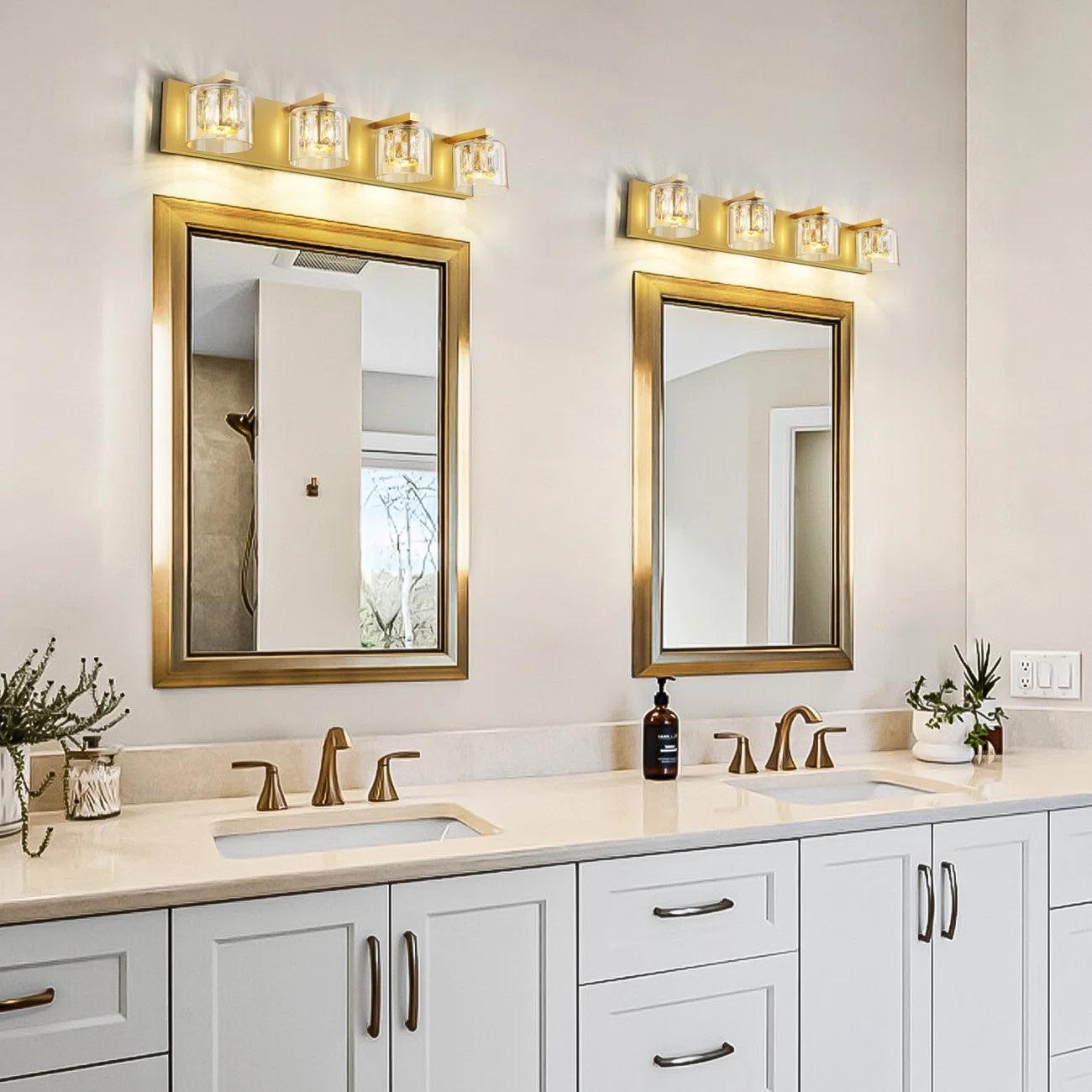 Kolt Modern 4-Light Bathroom Vanity Light Fixture - Brushed Nickel Finish for Bathroom Mirror Lighting, Perfect for Modern Home Decor and Vanity Makeup Area