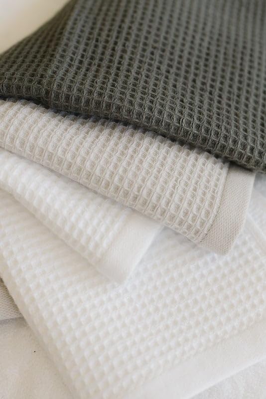 Cozy Earth White Waffle Terry Washcloths - Ultra Soft Cotton & Bamboo Viscose Blend, Plush & Highly Absorbent for Gentle Skin Care | Perfect for Bath, Spa & Baby Care