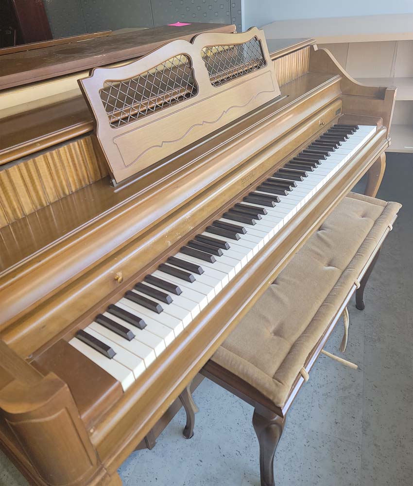 Vintage 1959 Kimball Upright Piano - Walnut Satin Finish - Serial Number 603837 - Used Antique Piano for Home, Studio & Performance