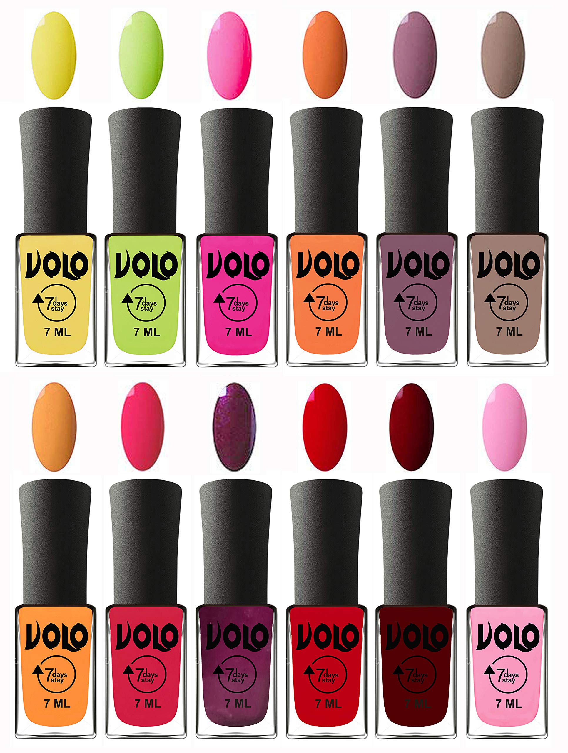Volo Nail Polish Set - 12 Unique Long Lasting Colors, Modern Shades for Manicure & Pedicure | Perfect for Parties, Weddings, Holidays & Everyday Wear