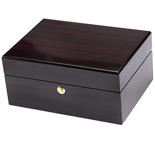 Luxury Wooden Watch Box for Men - Glass Top Jewelry Organizer for Travel & Gifts (Red)