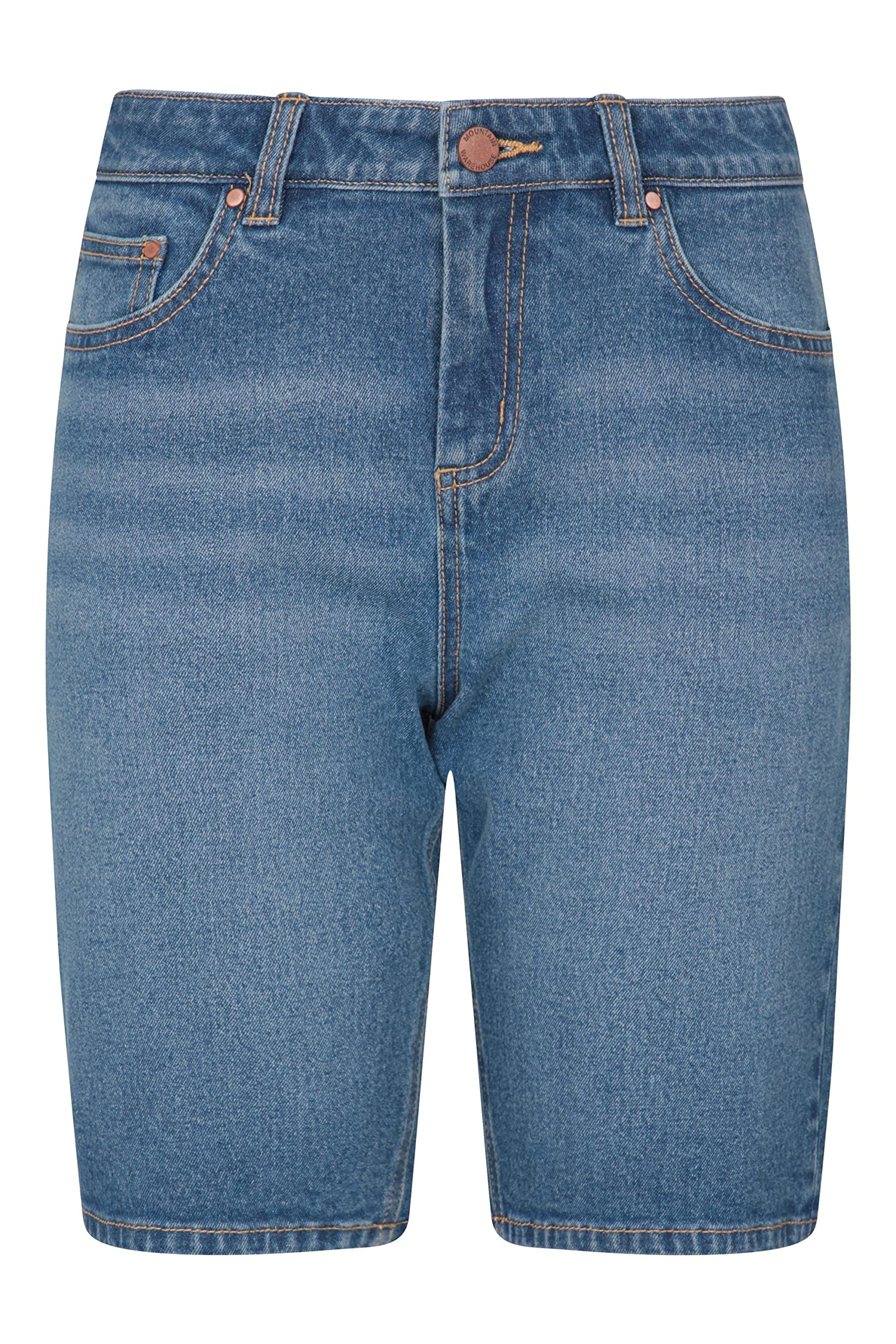 Women's Lightweight Denim Long Shorts by Mountain Warehouse - Comfortable Casual Pants for Hiking, Travel & Everyday Wear