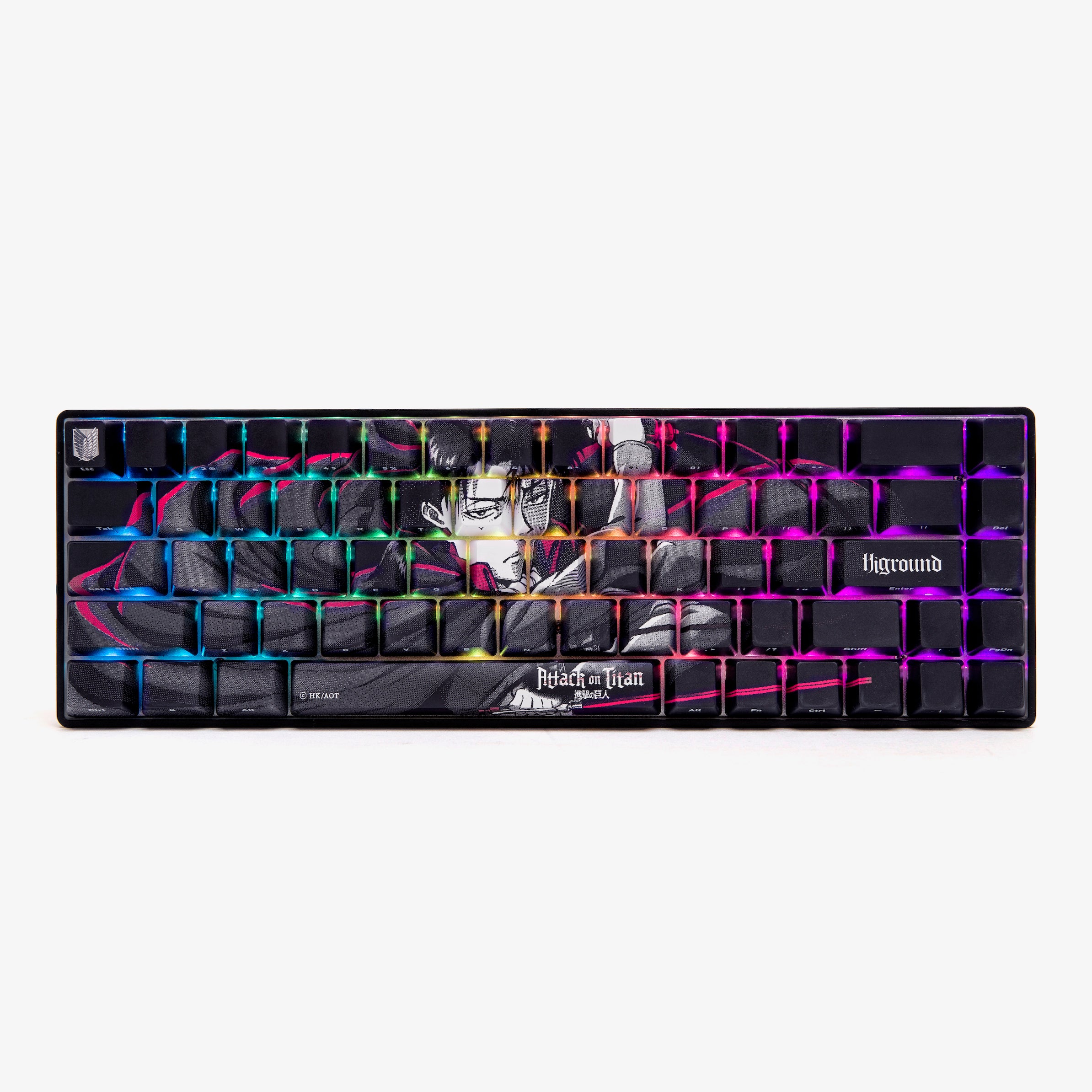 Higround Levi Mechanical Gaming Keyboard - Attack on Titan Themed - Ergonomic RGB Backlit for PC/Mac - Perfect for Anime Fans & Gamers
