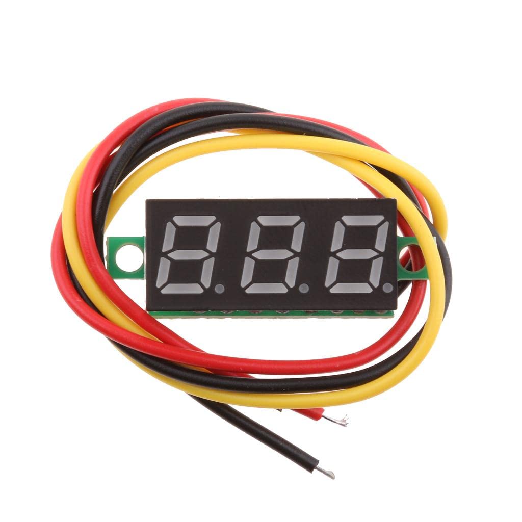 SAZ DEKOR 0.28 Inch 3-Wire LED Digital Voltmeter DC 0-100V Voltage Tester with Red Display - Perfect for Automotive, DIY Electronics, and Electrical Testing
