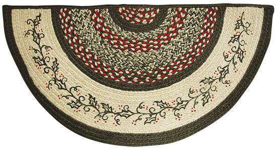 Holly Berry Half Rug - Soft Non-Slip Washable Area Rug for Living Room, Bedroom, Nursery - Perfect for Cozy Home Decor and Kids Play Area
