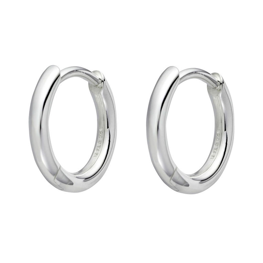 Sterling Silver Round Huggie Earrings for Women - Minimalist Hoop Earrings for Daily Wear, Gift Giving & Special Occasions