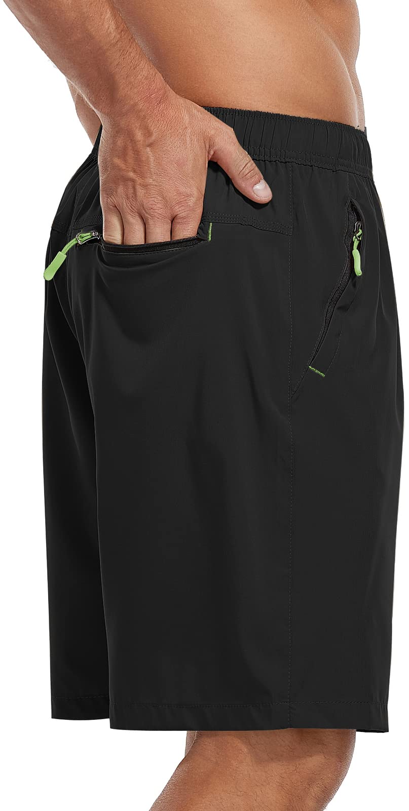 SPOSULEI Men's Quick-Dry Hiking Shorts - Water Resistant Lightweight Athletic Shorts with Zipper Pockets for Outdoor Running, Camping & Summer Activities