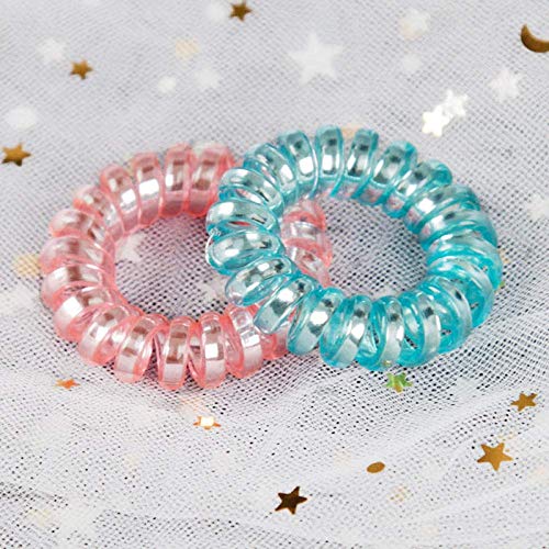 FAMEZA No Crease Hair Ties - 5 Pack Invisible Coil Hair Bands, Phone Cord Ponytail Holders for Women & Girls | Soft Traceless Hair Accessories for Workout, Yoga, Office & Daily Use