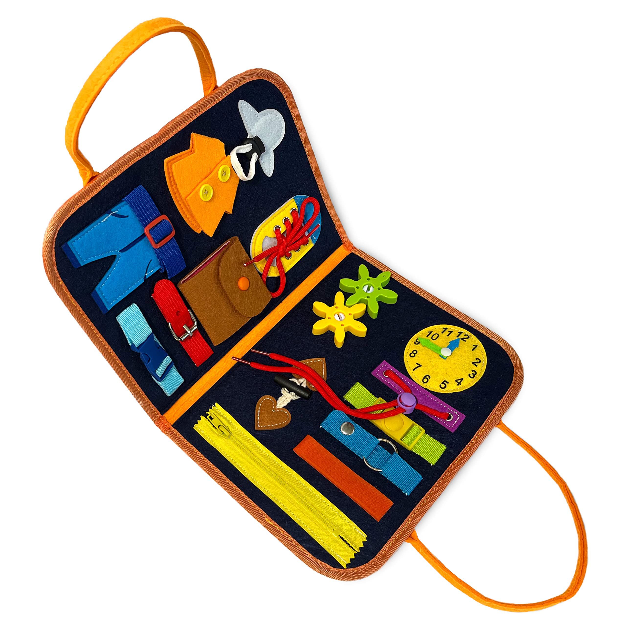 Montessori Busy Board for Toddlers - Sensory & Educational Toy for 3 4 5 Year Old Boys Girls - Develop Fine Motor Skills - Perfect Travel Activity & Preschool Learning Gift for Kids | Ideal for Airplane, Car Rides & Home Play