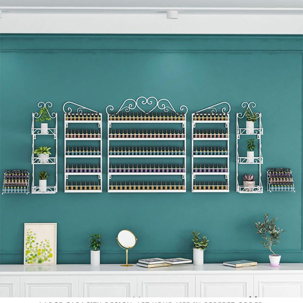 Wall-Mounted Nail Polish Organizer - Metal Display Rack for Nail Salon, Retail Store & Cosmetics Shop - Holds Lipsticks & Perfumes - Perfect for Salon Organization & Retail Product Display