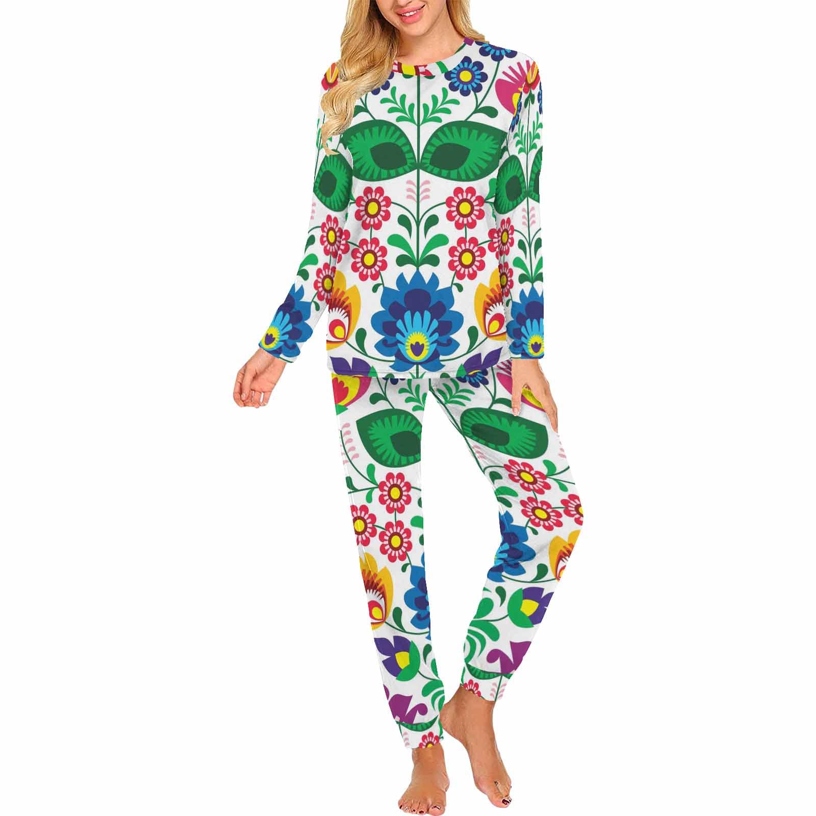 InterestPrint Lucky Fortune Tree Women's 2-Piece Sleepwear Lounge Set - Soft Sweatshirt & Comfortable Joggers Pajamas | Cozy Home Wear for Relaxing, Sleeping & Lounging