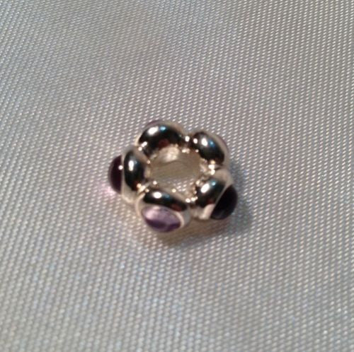 Pandora Sterling Silver Spacer Amethyst Charm Bead | Elegant Jewelry for Bracelets & Necklaces | Perfect Gift for Birthdays & Anniversaries