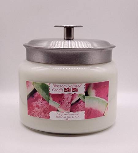 Natural Soy Wax Candle - Juicy Watermelon Scent, Handmade 48oz Large Jar Candle for Home, Relaxation & Aromatherapy