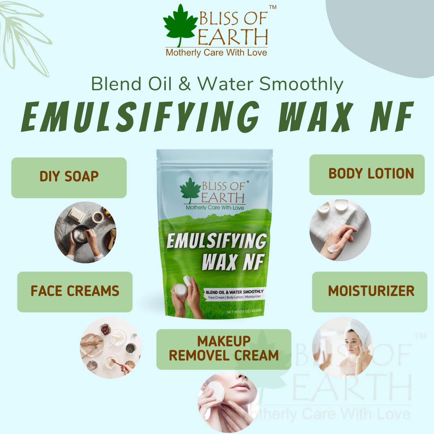 Bliss of Earth Emulsifying Wax NF - Premium Cosmetic Grade Wax for Soap Making, Lotion, Body Moisturizer & DIY Skincare (2 lbs) - Perfect for Thickening Homemade Beauty Products & Creating Luxurious Creams