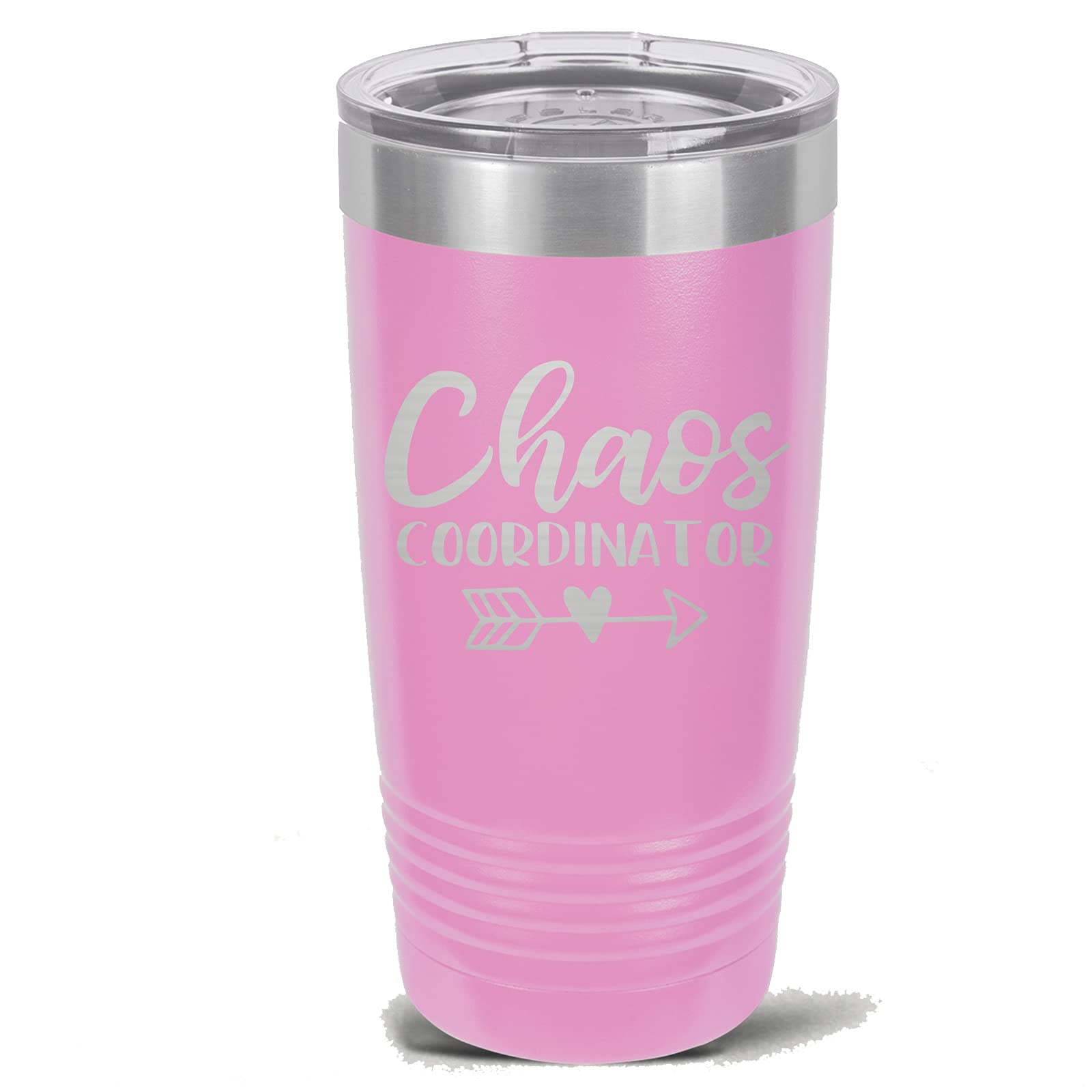 Chaos Coordinator Stainless Steel Tumbler 20oz - Insulated Travel Mug with Lid & Straw, Double Wall Vacuum Flask, Lavender Purple - Perfect for Office, Gym, Hiking & Outdoor Activities