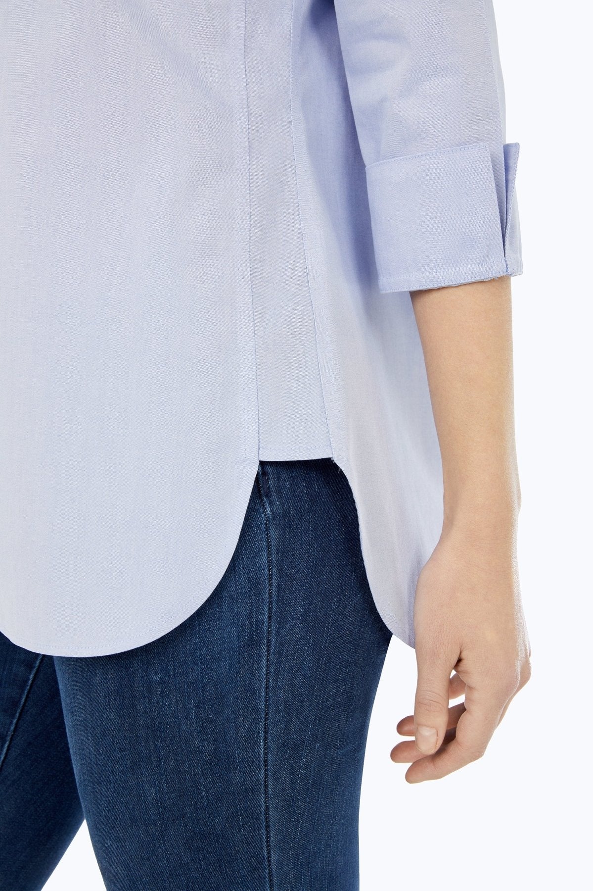 Pandora No Iron Pinpoint 3/4 Sleeve Tunic Shirt - Wrinkle-Free Women's Blouse for Work & Casual Wear | Perfect for Office, Travel & Everyday Outfits