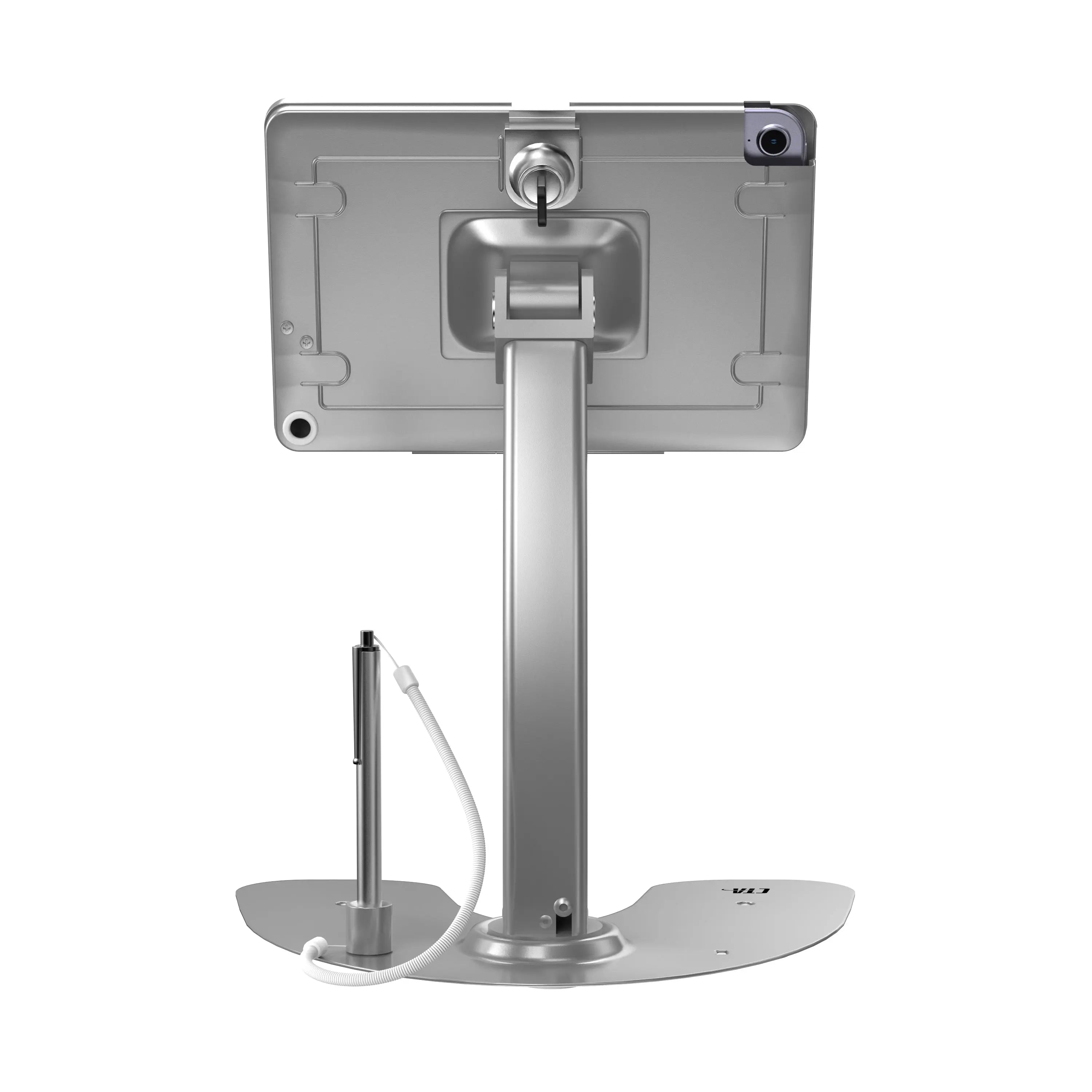 Dual Security Kiosk Stand with Locking Case & Anti-Theft Cable - Secure Payment Terminal for Retail Stores & Public Spaces