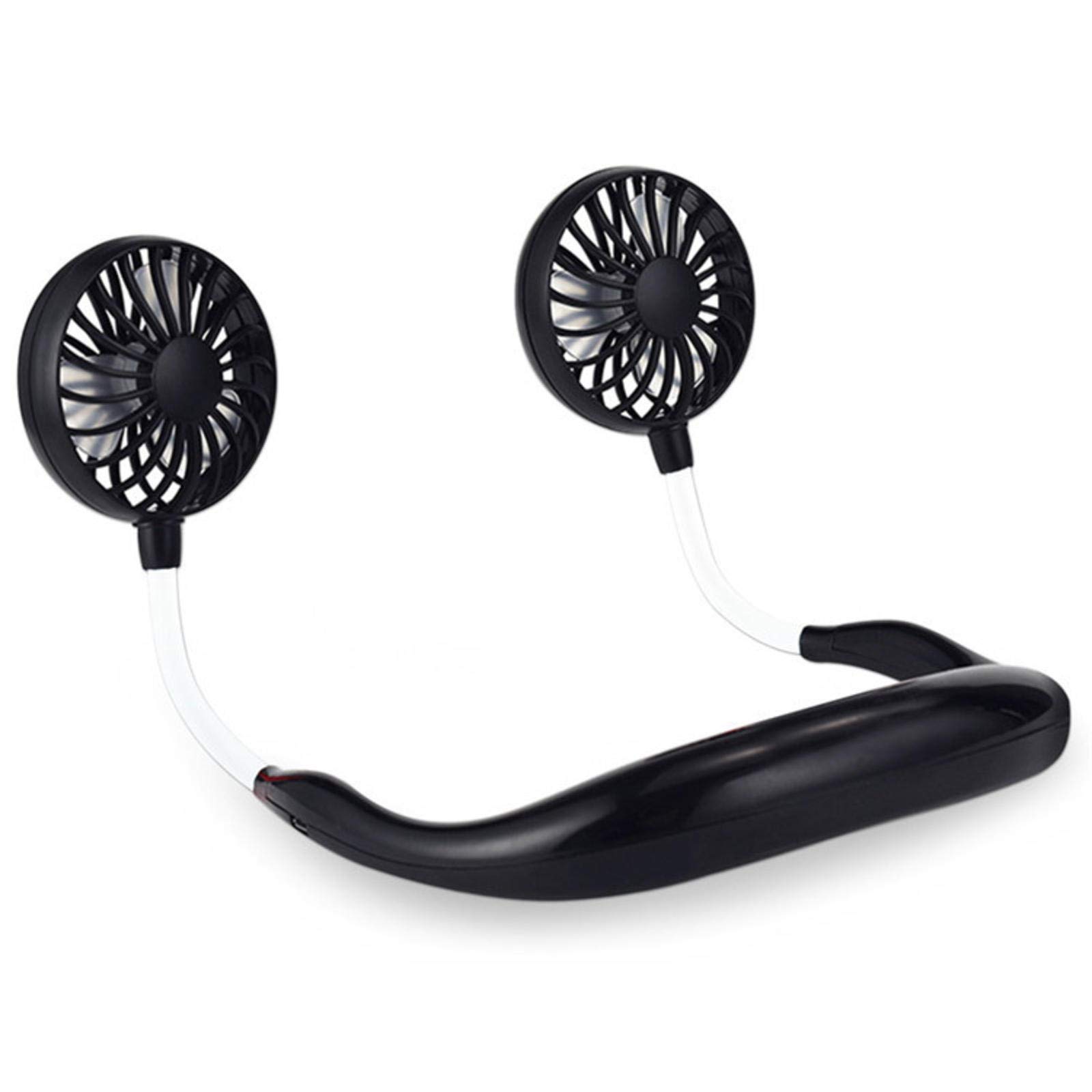 Hands-Free Portable Neck Fan with USB Rechargeable Battery - Wearable Personal Fan for Sports, Office & Outdoor Travel - Lightweight Folding Design with Advanced Earphone Style - Perfect for Gym, Commuting, and Summer Activities