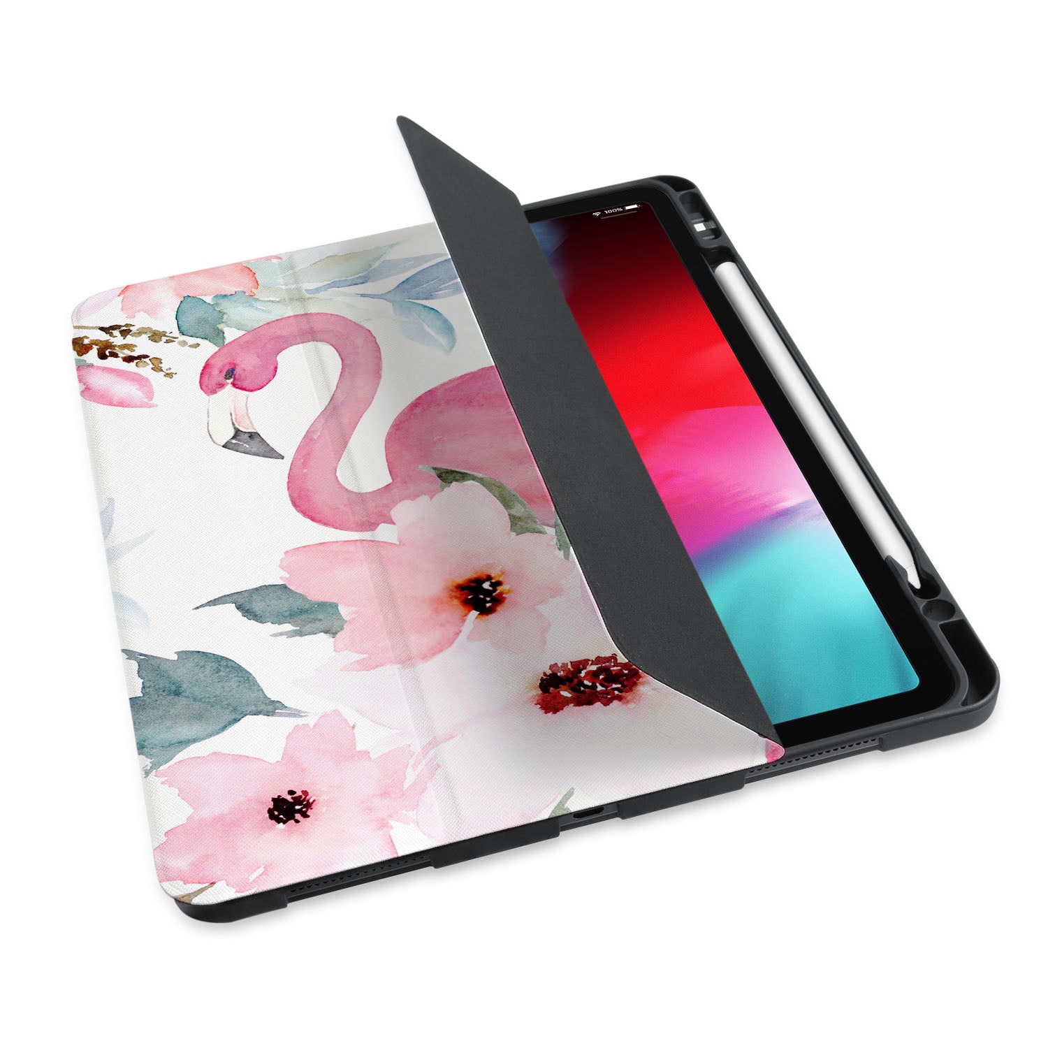Premium iPad Trifold Case with Flamingo Design - Slim Protective Cover for iPad 6/7/8/9/10, Auto Sleep/Wake - Perfect for Work, Travel & School