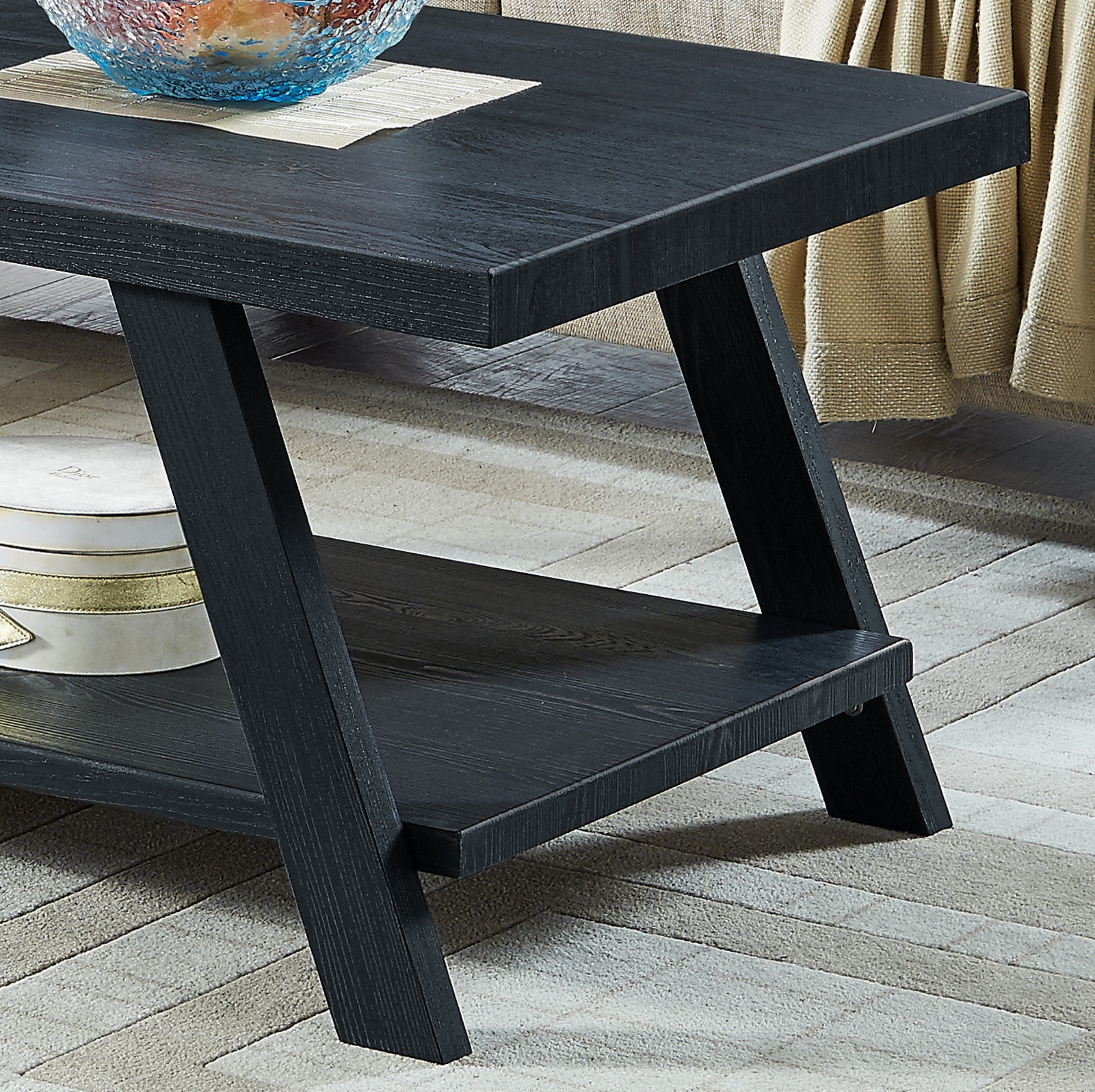 Roundhill Furniture Athens Contemporary Replica Wood Shelf Coffee Table - Modern Living Room Centerpiece for Home Decor & Entertainment Spaces