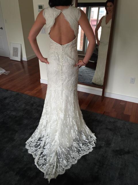 Nicole Miller NM9978 Elegant Lace Wedding Gown - White Bridal Dress for Church Ceremony & Beach Weddings