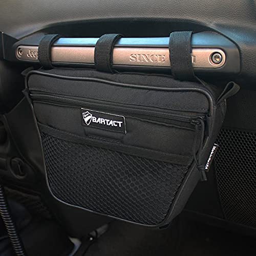 Bartact Jeep Wrangler Dash Bag - Passenger Side Grab Handle Storage Organizer - Durable Fabric in Orange - Perfect for Off-Roading & Adventure Gear Organization